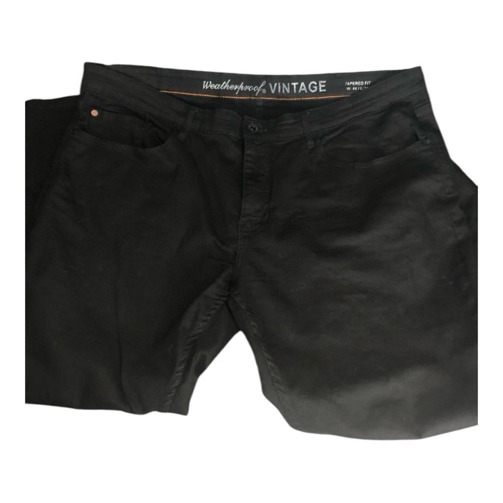 Weatherproof Vintage Men's Black Tapered Fit Denim Jeans Size 44x30